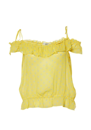 Moschino Cheap & Chic polka-dot ruffle-detail top - Yellow