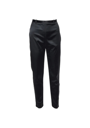 Balenciaga Pre-Owned satin-finish slim-fit trousers - Black