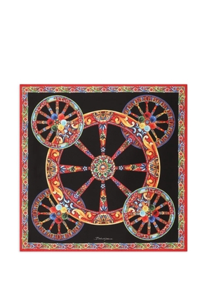 Dolce & Gabbana 50x50 Carretto-print silk twill scarf - Black