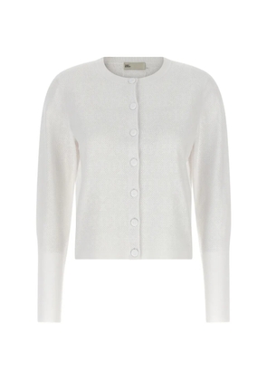 Tory Burch pointelle crew-neck cardigan - White