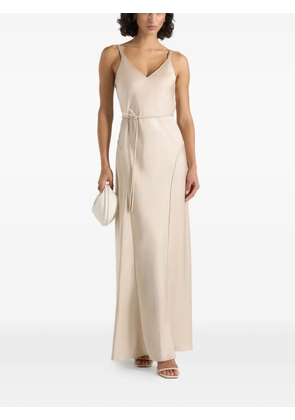 Manière De Voir Saffron satin belted maxi dress - Neutrals