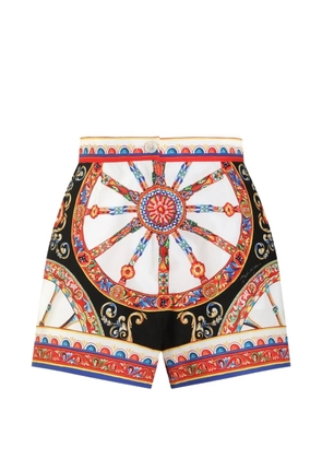 Dolce & Gabbana Carretto-print poplin shorts - White