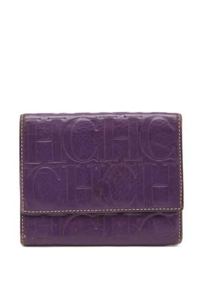 Carolina Herrera Vintage monogram-embossed wallet - Purple