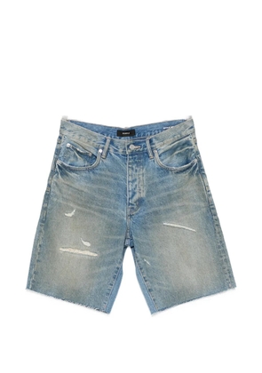 Purple Brand distressed raw-cut shorts - Blue