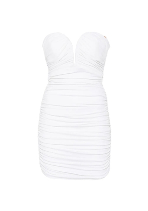 Elisabetta Franchi ruched strapless mini dress - White
