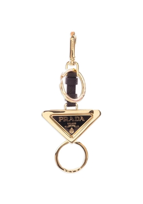 Prada Pre-Owned triangle-logo keychain - Gold
