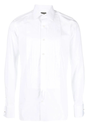TOM FORD pleat-detail cotton shirt - White