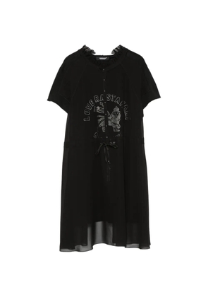 Undercover graphic-print ruffled mini dress - Black