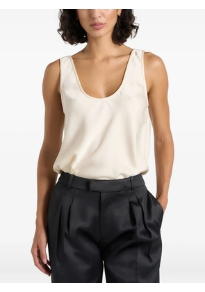 Manière De Voir Mathilda in ivory satin scoop-neck open-back vest - Neutrals
