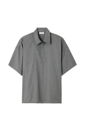 American Vintage Yroway pinstripe-pattern polo shirt - Grey
