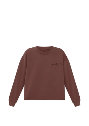 MM6 Maison Margiela logo-print raw-edge sweatshirt - Brown