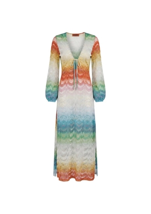 Missoni zigzag-knit maxi dress - Blue