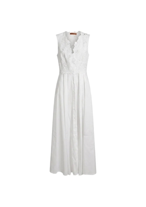 Ermanno Scervino lace-trimmed sleeveless maxi dress - White