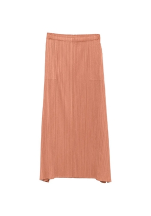 Issey Miyake pleated midi skirt - Brown