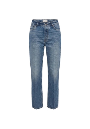 Miu Miu logo-patch straight-leg jeans - Blue