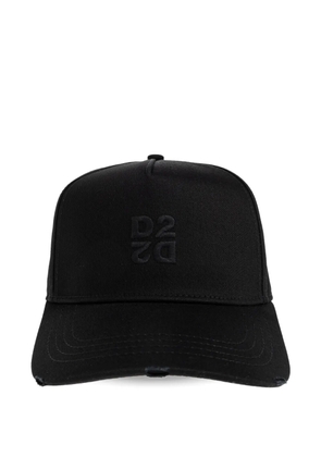 DSQUARED2 D2 embroidered distressed baseball cap - Black