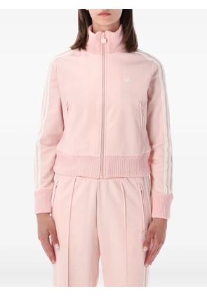 adidas side-stripe logo-embroidered jacket - Pink