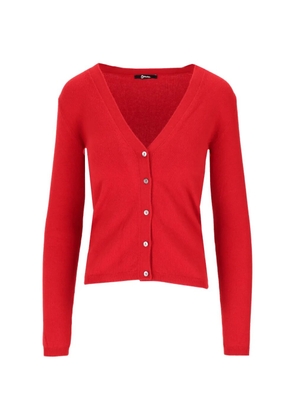 La-Rose V-neck button-up cardigan - Red