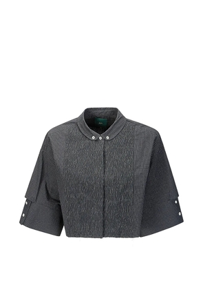 Jejia Alba smocked check shirt - Grey
