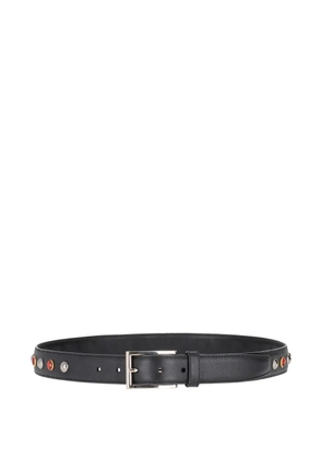 Prada Saffiano crystal-embellished belt - Black