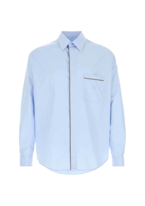 FENDI piped-detail chest-pocket shirt - Blue