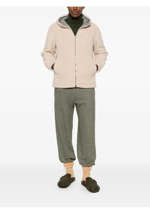 Herno fleece-texture hooded jacket - Neutrals