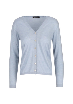 La-Rose V-neck knit cardigan - Blue