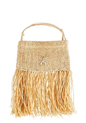 Patrizia Pepe fringed Fly-logo shoulder bag - Neutrals