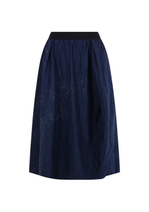 Maria Calderara paint-splatter crinkled skirt - Blue