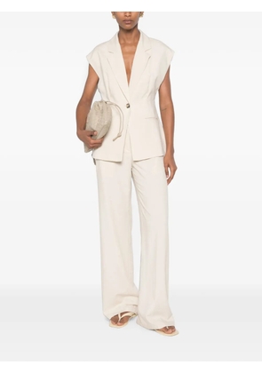 VICOLO sleeveless single-breasted gilet - Neutrals