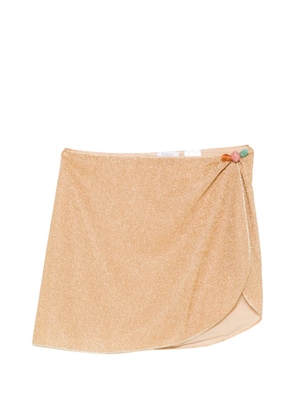 Oséree bead-embellished wrap skirt - Gold