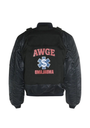 AWGE logo-print patch-detail jacket - Blue