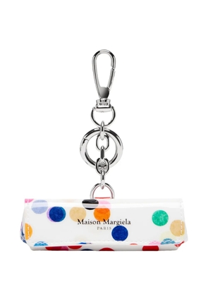 Maison Margiela polka-dot lipstick holder keyring - White