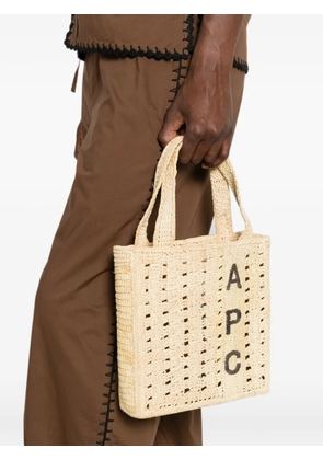 A.P.C. June logo-embroidered woven tote bag - Neutrals