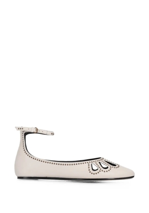 ISABEL MARANT stud-embellished cutout ballet flats - Neutrals