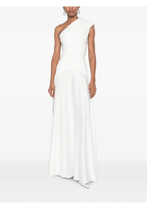 Solace London one-shoulder draped maxi dress - White