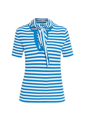 Max Mara striped-pattern bow-detail T-shirt - Blue