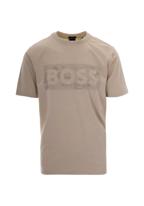 BOSS logo-print crew-neck T-shirt - Neutrals