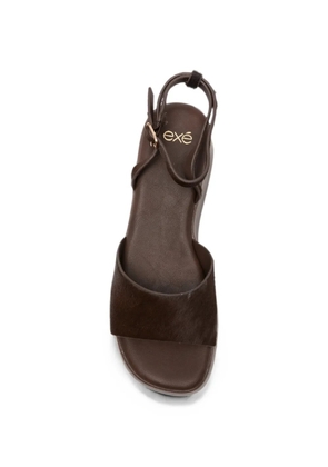 exè pony-hair wedge sandals - Brown