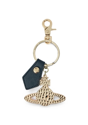 Vivienne Westwood Orb leather-tag keyring - Gold