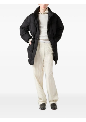 Miu Miu technical pongé down long jacket - Black