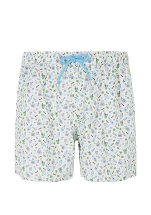 MC2 Saint Barth graphic-print swim shorts - White