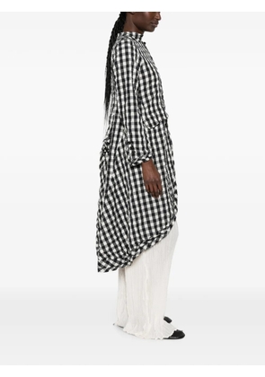 Ricorrrobe gingham-check asymmetric coat - Black