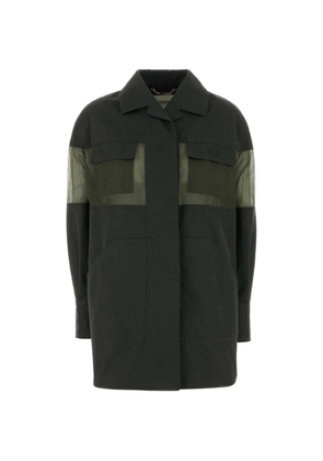 FENDI sheer-panel jacket - Green