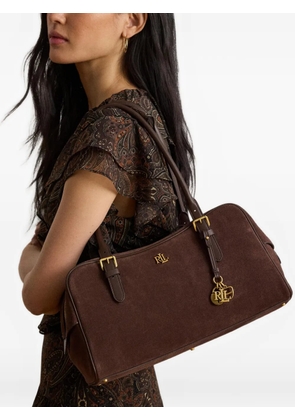 Lauren Ralph Lauren large Marcy suede zip satchel bag - Brown