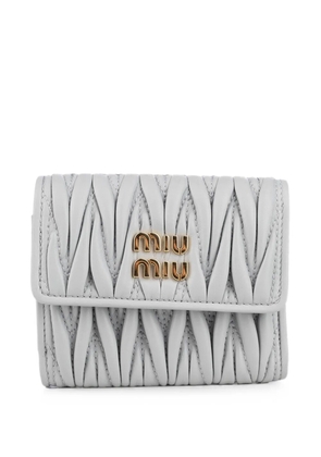 Miu Miu Matelassé leather wallet - Grey