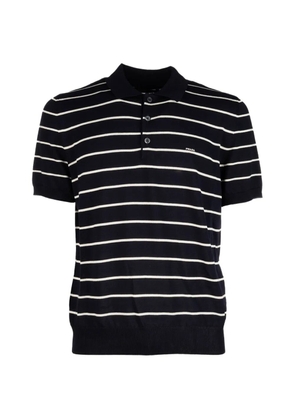 Prada short-sleeved striped cotton polo shirt - Blue
