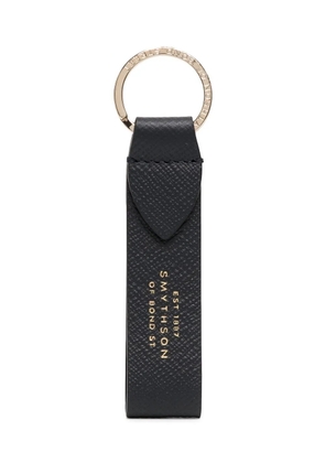 Smythson logo-tag keychain - Black