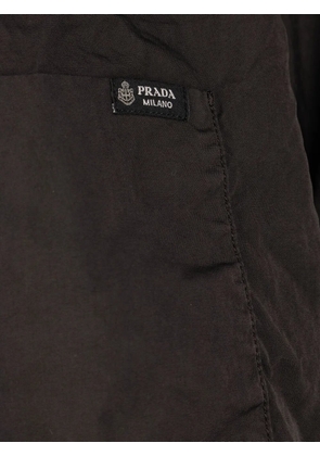 Prada logo-patch pocket shirt - Brown