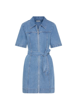 Calvin Klein belted zip-up denim mini dress - Blue